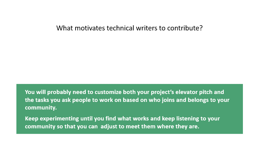 What motivates technical writers